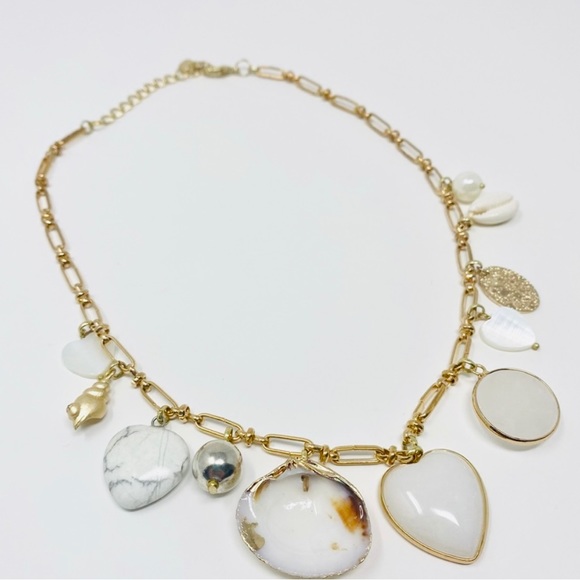 Shell, stone and Gold Chain Necklace from Nakamol by Anthropologie. - Picture 5 of 7